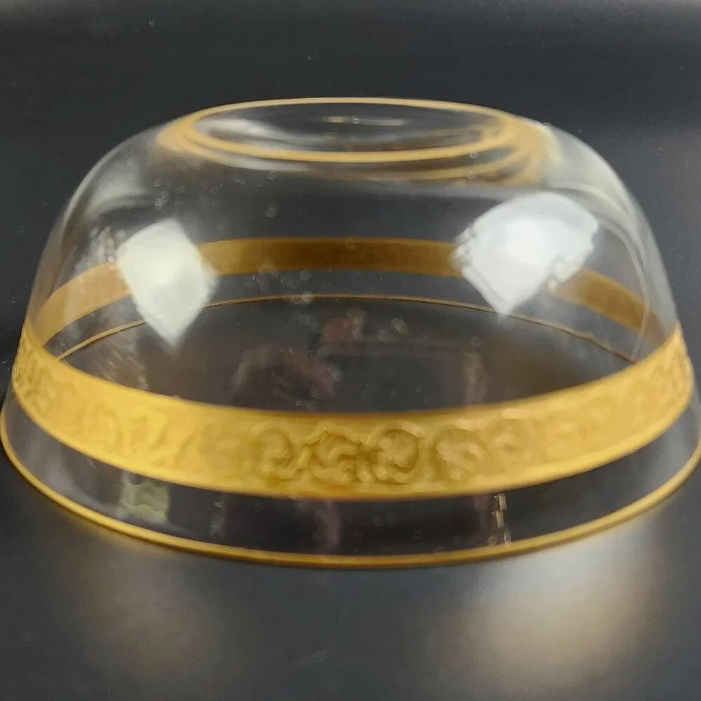 Antique - Glass/Crystal Bowls - Beautiful Gold Band -4 5/8